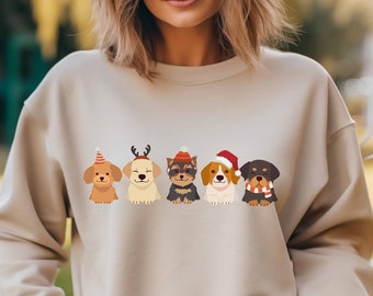 Christmas Dogs Sweatshirt, Christmas Gifts, Animal Hoodie, Dog Lover Shirt, Dog Mom Sweatshirt, Gift for Her, Family Shirts, Cute Dog Shirt