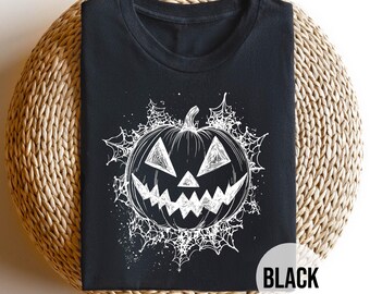 Scary Pumpkin Halloween Shirt, Jack O Lantern Tee, Horror Pumpkin Shirt, Gothic Halloween Tee, Spooky Season Gift