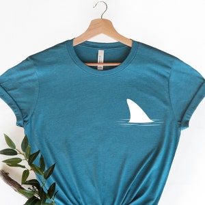 Shark Fin Shirt, Shark Shirt, Shark Pocket Fin Shirt, Funny Shark Shirt, Holiday Shirts, Funny Gifts, Shark TShirt, Surfer Shirt