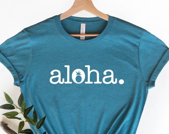 Aloha T Shirt Hawaii Vacation Tee Family Trip Shirts Tropical Beach Graphic Top Matching Group Travel Outfit Summer Gift
