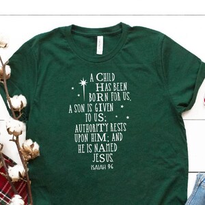 A Child Has Been Born For Us, Christmas Shirt, Christian Shirt, Religious Shirt, Faith Shirt, Christmas Gifts, Family Christian Shirt