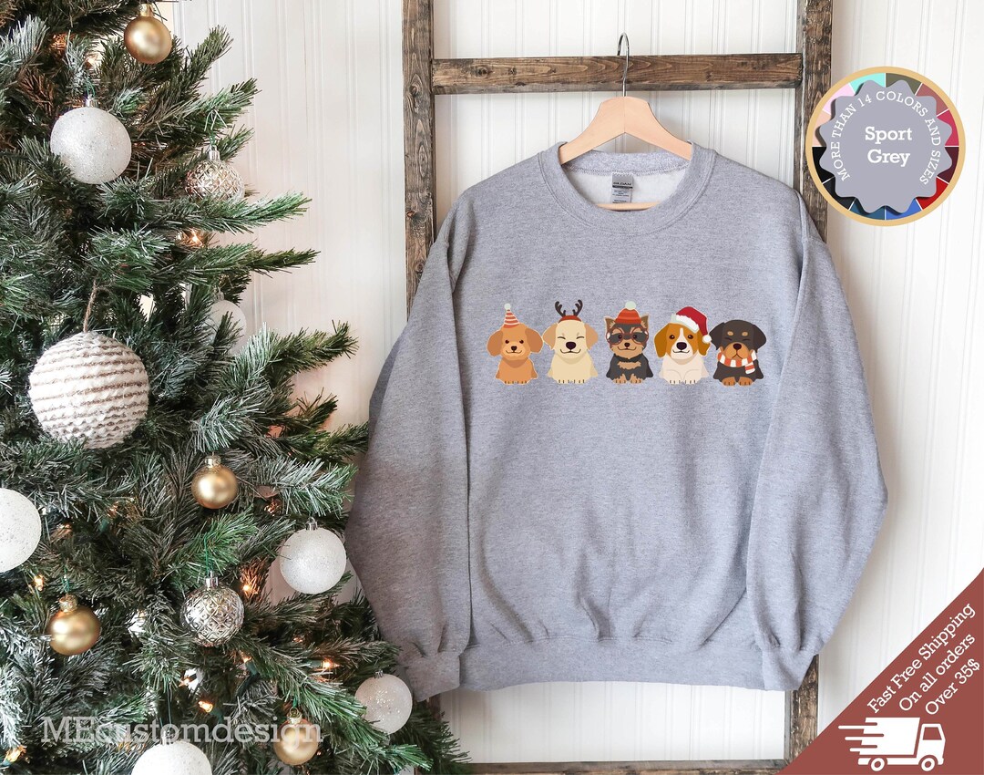Christmas Dogs Sweatshirt Christmas Gifts Animal Hoodie Dog - Etsy