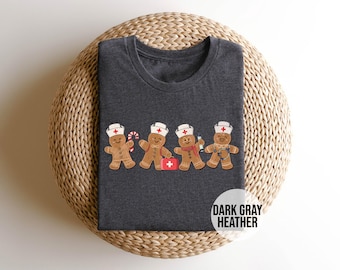 Christmas Gingerbread Nurse Shirt, Nurse Christmas T-Shirt, Christmas Nurse Team Gifts, Nurse Crew Shirts, Nurse Gift, Gingerbread Nurse Tee