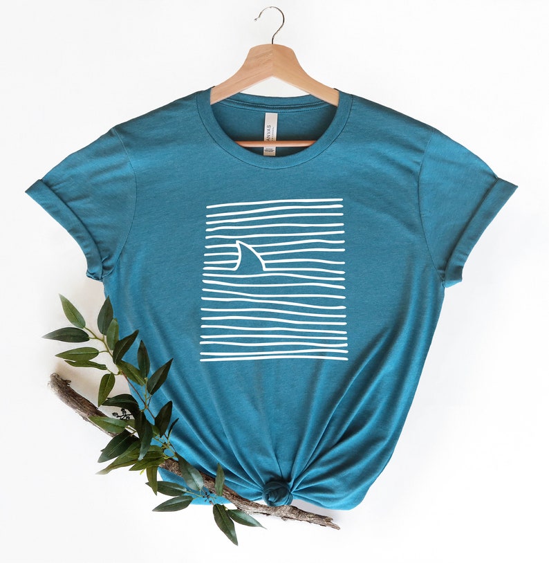 Shark Fin Shirt, Shark Swimming Shirt, Funny Shark T-Shirt, Cool Shark Shirt, Shark T-Shirt, Weekend Shirts, Holiday Shirts, Funny Gifts image 1