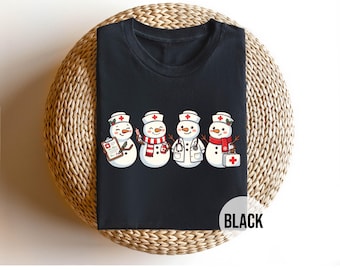 Christmas Nurse Shirt, Snowman Nurse Shirt, Nurse Christmas Tee, Holiday Nursing Shirt, RN Christmas Gift, Nursing Crew Tee, Nurse Gift