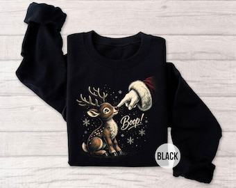 Christmas Deer Shirt, Boop Reindeer Shirt, Cute Reindeer Tee, Vintage Christmas Shirt, Funny Holiday Tee, Reindeer Lover Gift, Xmas Tee