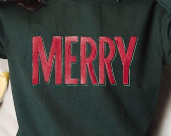 Merry Christmas Sweatshirt: Soft Cotton Holiday Sweater