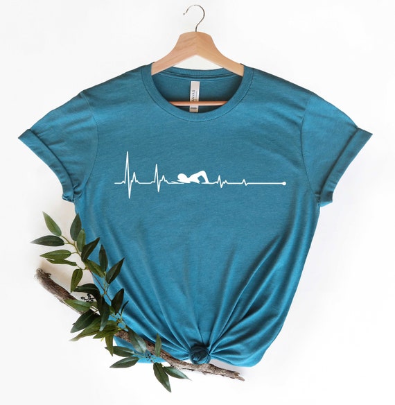 Swimming T-Shirt Swimmer Tshirt Heartbeat Retro Gift Tee Swimming T-Shirt Swimmer Tshirt Heartbeat Retro Gift Tee