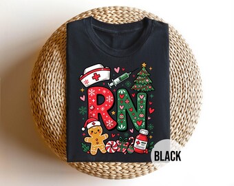 RN Christmas Shirt, Christmas Nurse Shirt, Nurse Holiday Tee, Nurse Gift, Nursing Student Shirt, RN Xmas Gift, Healthcare Worker Tee