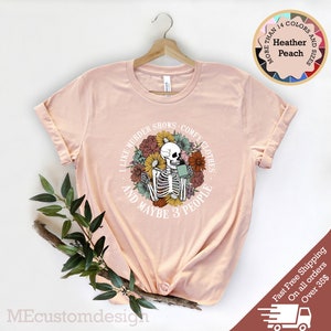 I Like Murder Shows Comfy Clothes and Maybe 3 People, Funny Shirt, Sarcastic T-Shirt, Floral Skeleton Shirt, Retro Shirt, Murder Shows Shirt immagine 5