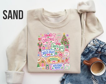 Christmas Sweatshirt, Colorful Christmas Shirt, Holly Jolly Sweatshirt, Santa Claus Shirt, Holiday Magic Tee, Christmas Gift, Xmas Tee