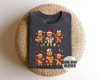 Gingerbread Nurse Christmas Shirt, Christmas Nurse Shirt, Nurse Holiday Tee, Medical Christmas Shirt, Healthcare Worker Gift, Nurse Xmas Tee