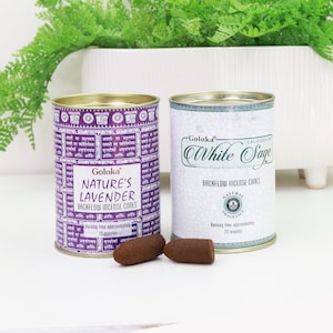 Goloka Backflow Incense Cones: White Sage & Lavender (48 Total)