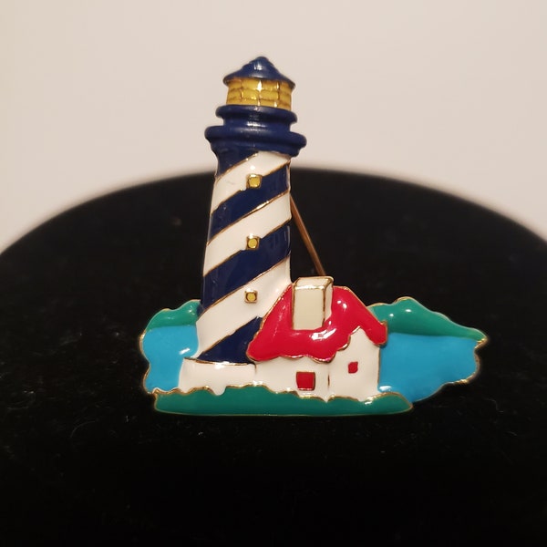 Small Lighthouse Brooch Gold Tone