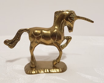 Vintage Brass Unicorn Figurine, Nursery Decor