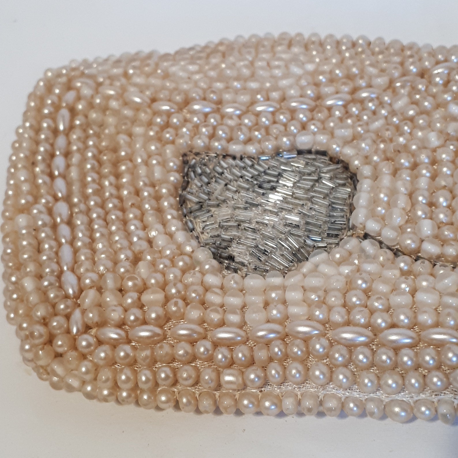 Vintage Beaded Purse Clutch Makeup Bag Duval Japan Vintage 1950s