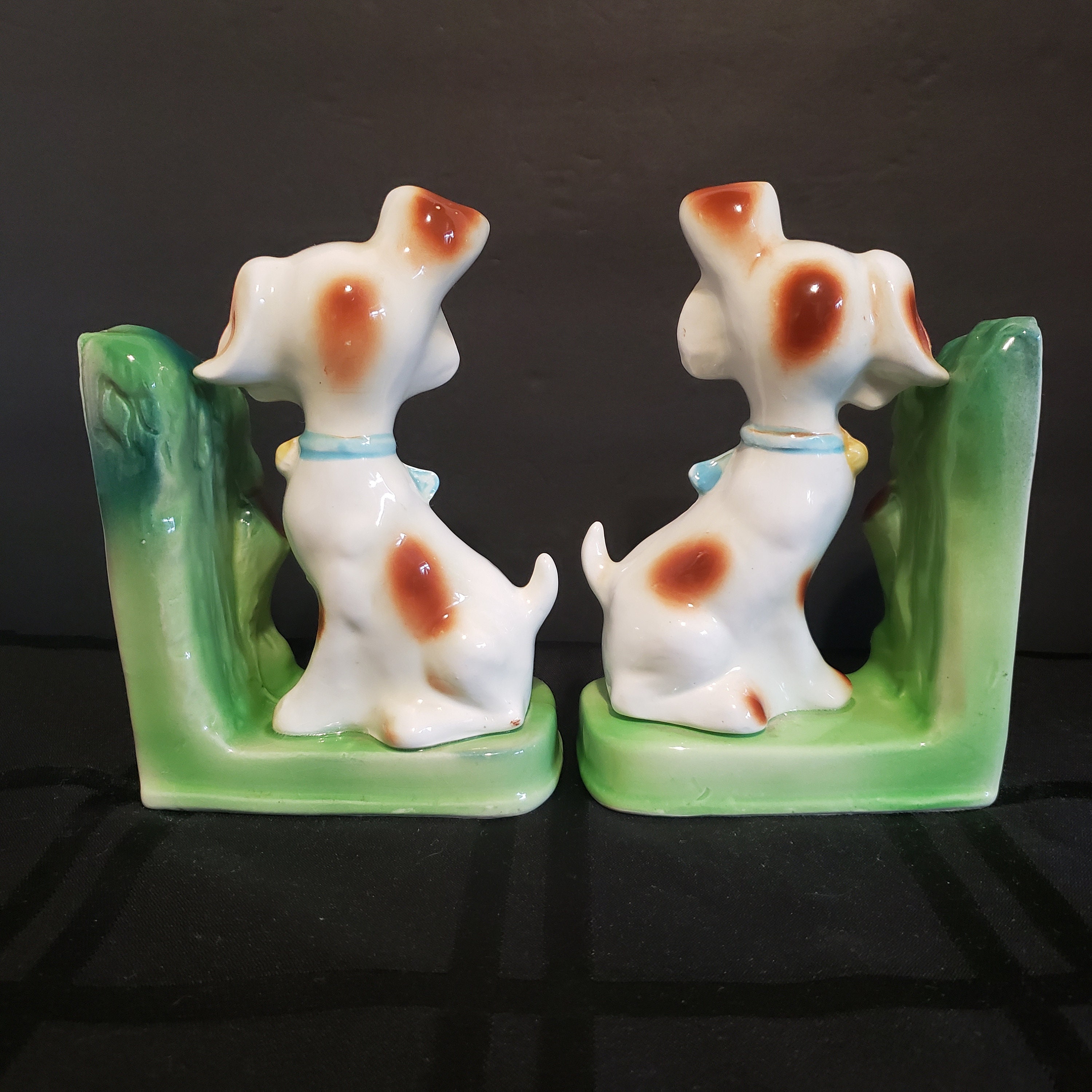 Vintage Dog Bookends Ceramic Pair Bookends Enterprise Etsy