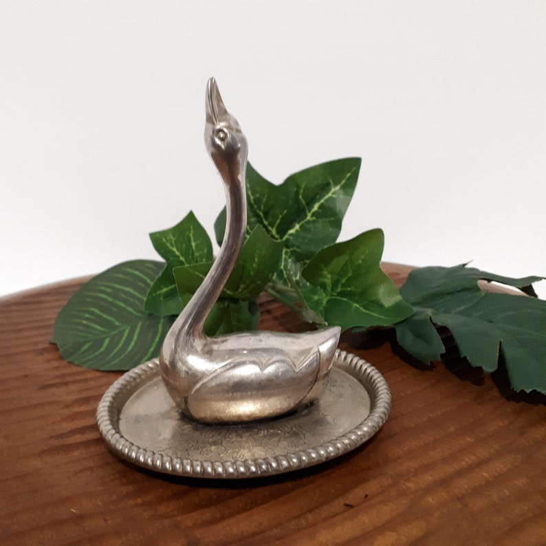 Swan Ring Holder Dishtree Silver Plated Vintage