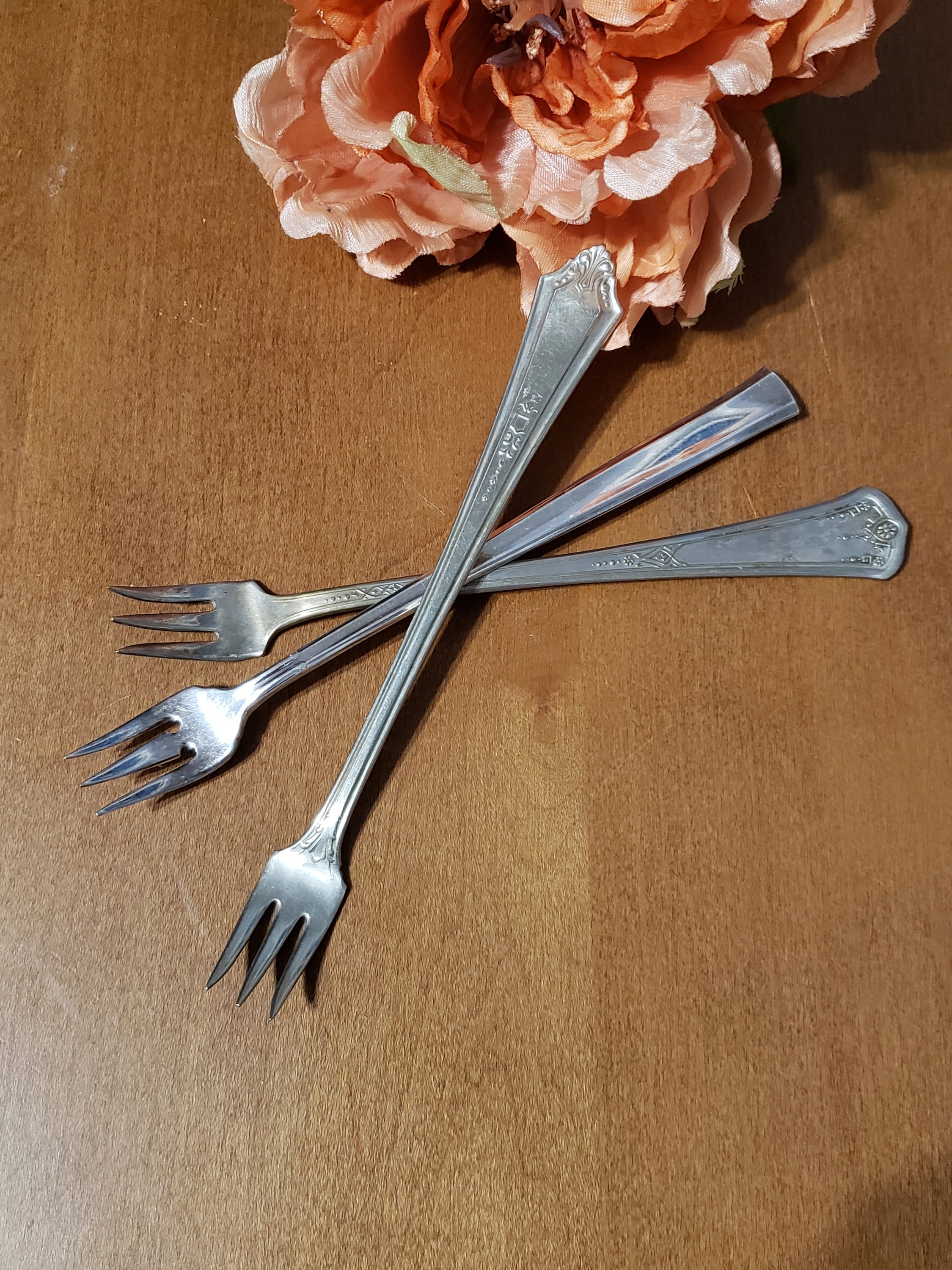 Vintage Pickle Forks Silver Plate 3 Various Cocktail Seafood Etsy Canada