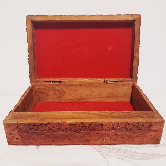 Vintage wooden box with floral design