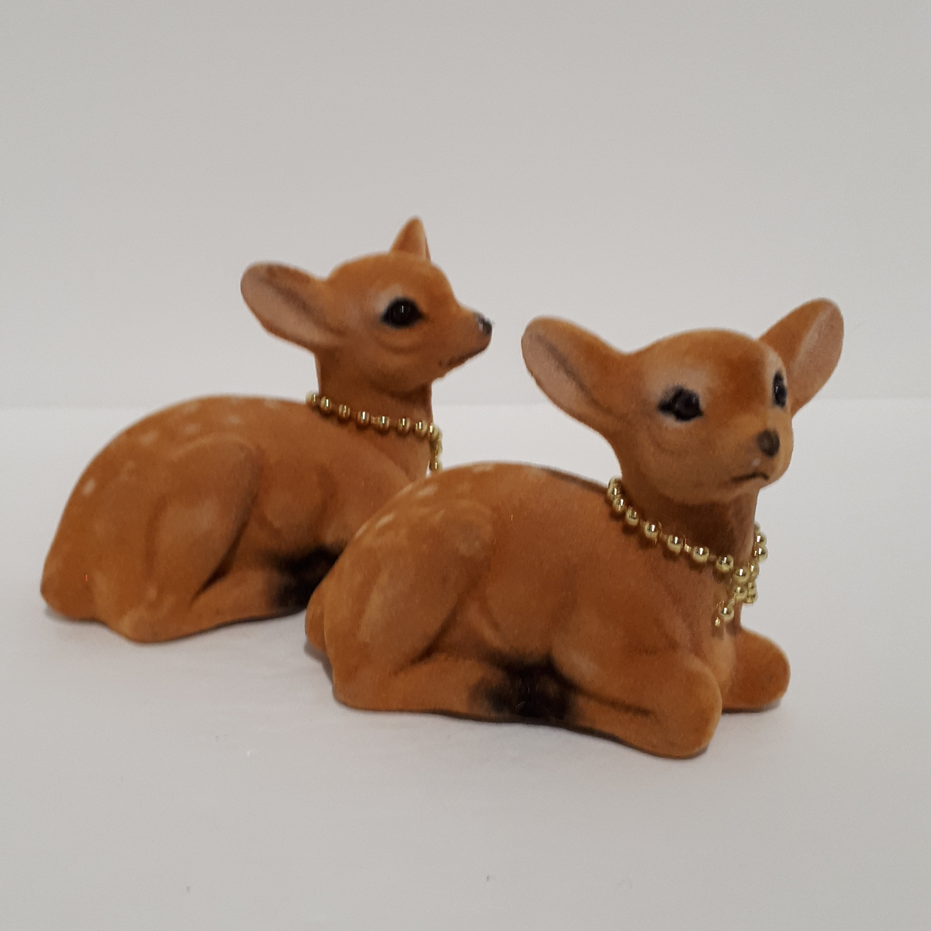 Vintage Deer Ornaments Two Flocked Holiday Decor Etsy Canada