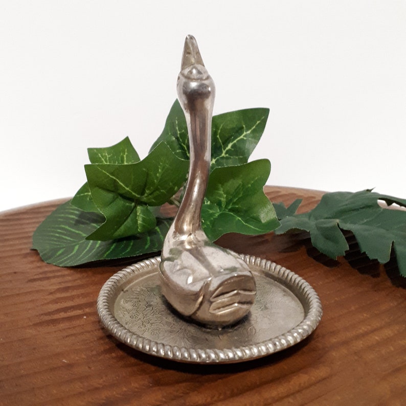 Swan Ring Holder Dishtree Silver Plated Vintage