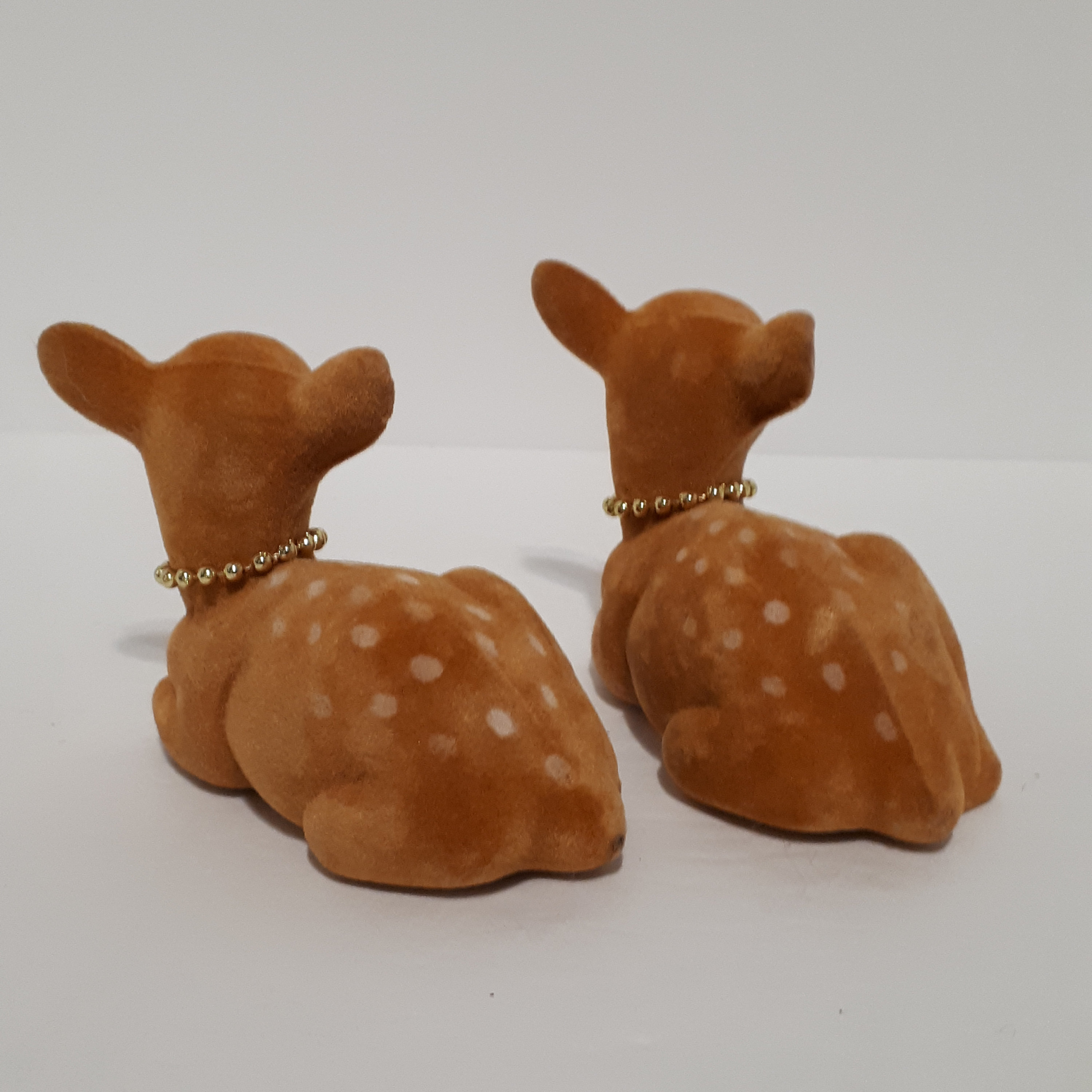 Vintage Deer Ornaments Two Flocked Holiday Decor Etsy Canada