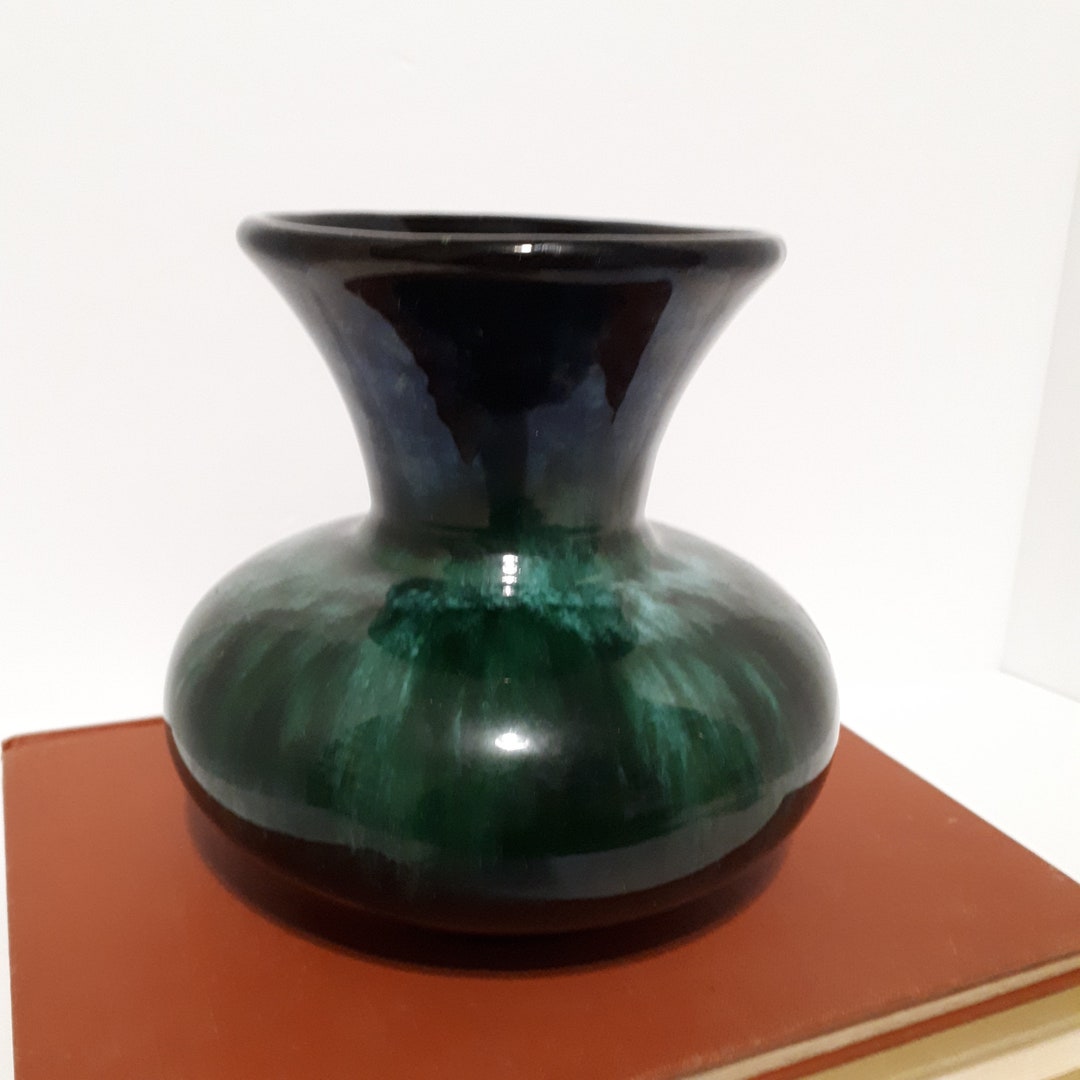 Blue Mountain Pottery Vase Vintage Small Blue Green Vase Etsy