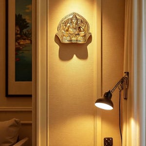 Brass Lord Ganesha Wall Hanging - Intricately Designed for Spiritual Ambiance | Home Decor & Gift