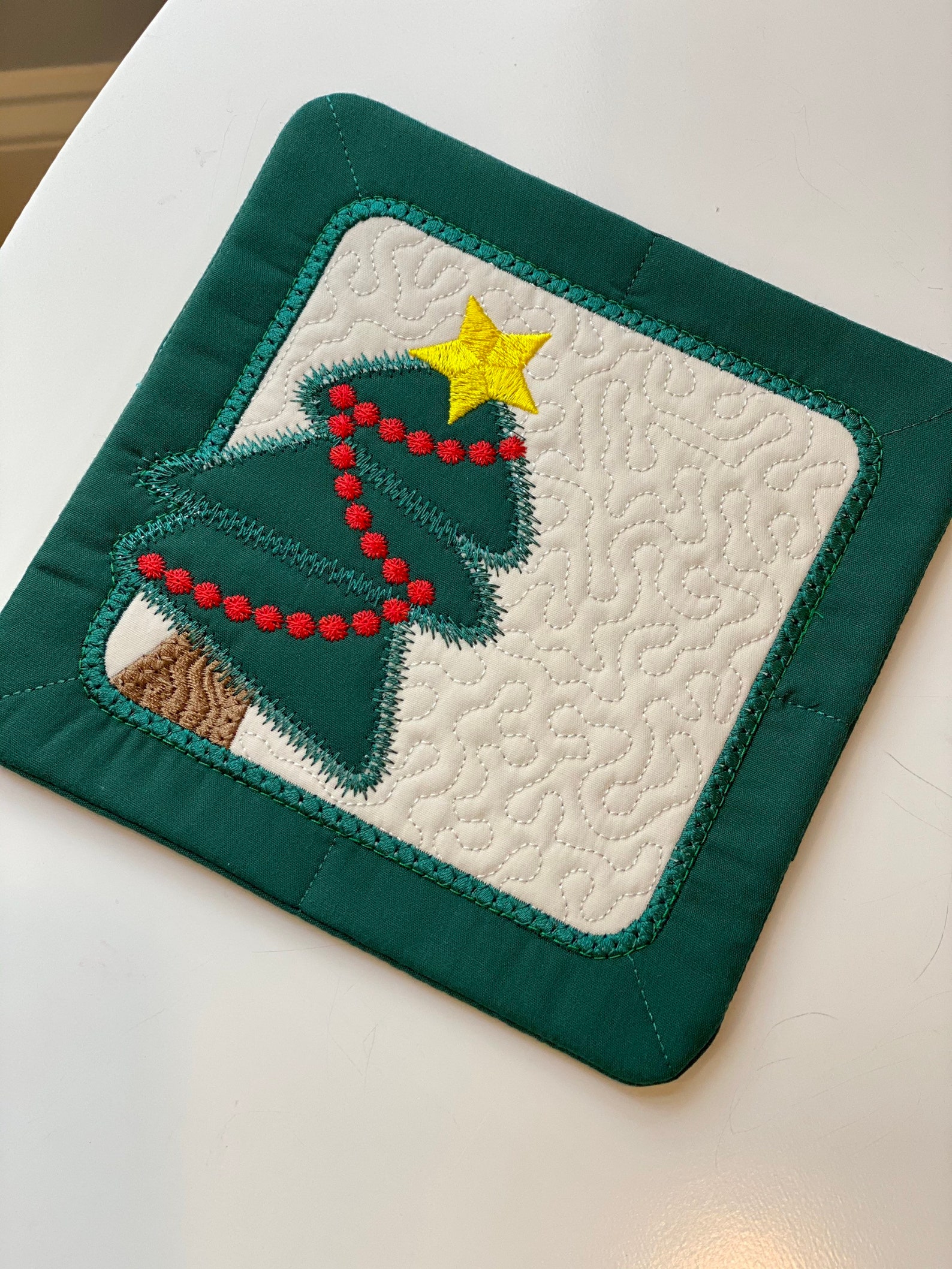 Christmas Mug Rug Christmas Tree Tea Mat Quilted Mug Rug Etsy