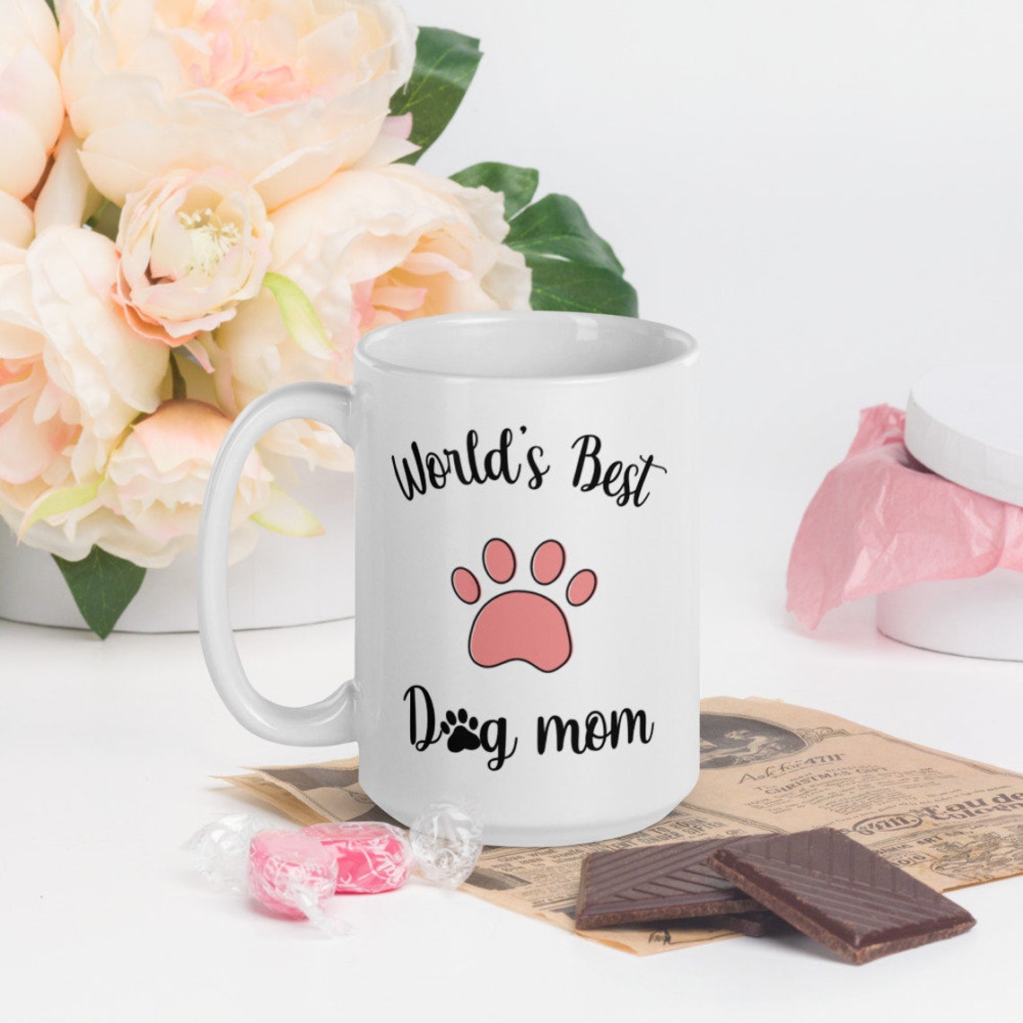 Dog Mom Mug World's Best Dog Mom Dog Lover Coffee Mug Etsy