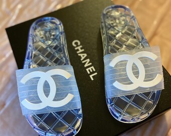 chanel slides clear jelly