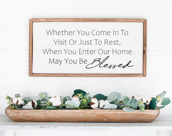Wood Signs, Blessed Home Sign, Inspirational Signs, Farmhouse Signs, Living Room Sign, Farmhouse Wall Decor
