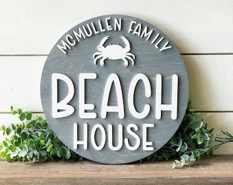 Personalized Beach House Sign, Beach Sign, Beach House Decor, Lake House Sign, Beach Decor, Beach Themed Decor, New Home Gift, Closing Gift,