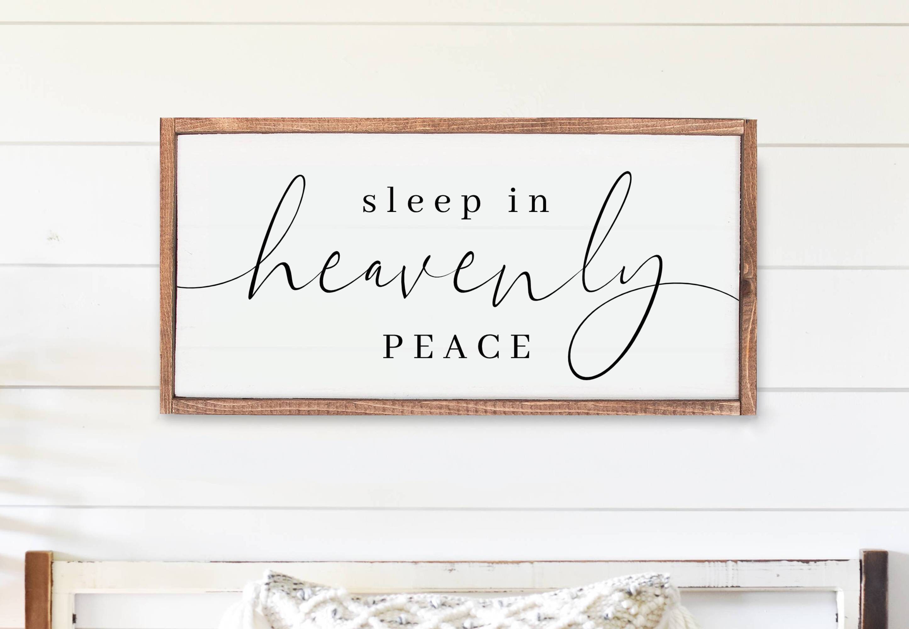 Wood Sign Sleep In Heavenly Peace Farmhouse Decor Baby Etsy