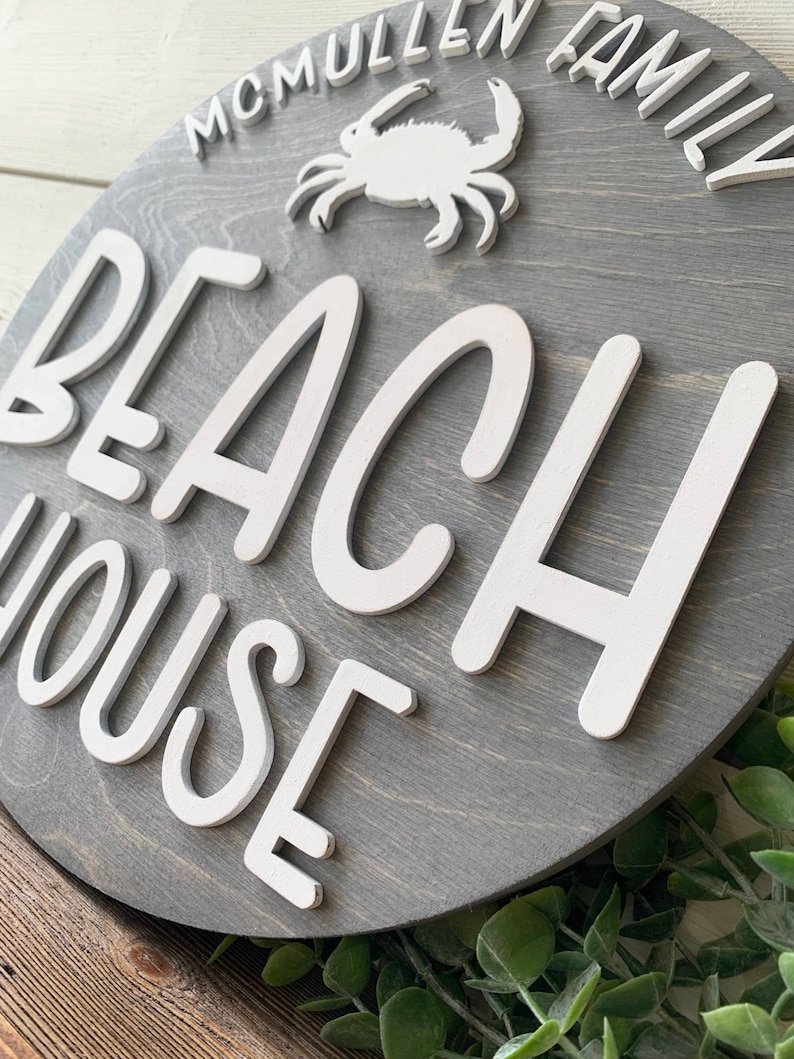 Personalized Beach House Sign, Beach Sign, Beach House Decor, Lake House Sign, Beach Decor, Beach Themed Decor, New Home Gift, Closing Gift, image 2