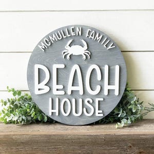 Personalized Beach House Sign, Beach Sign, Beach House Decor, Lake House Sign, Beach Decor, Beach Themed Decor, New Home Gift, Closing Gift image 2