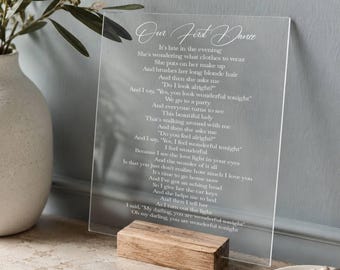 Custom Engraved First Dance Lyrics Wedding Gift Personalized Keepsake Gift Engraved Anniversary Present Custom Newlywed Gift New Home Decor