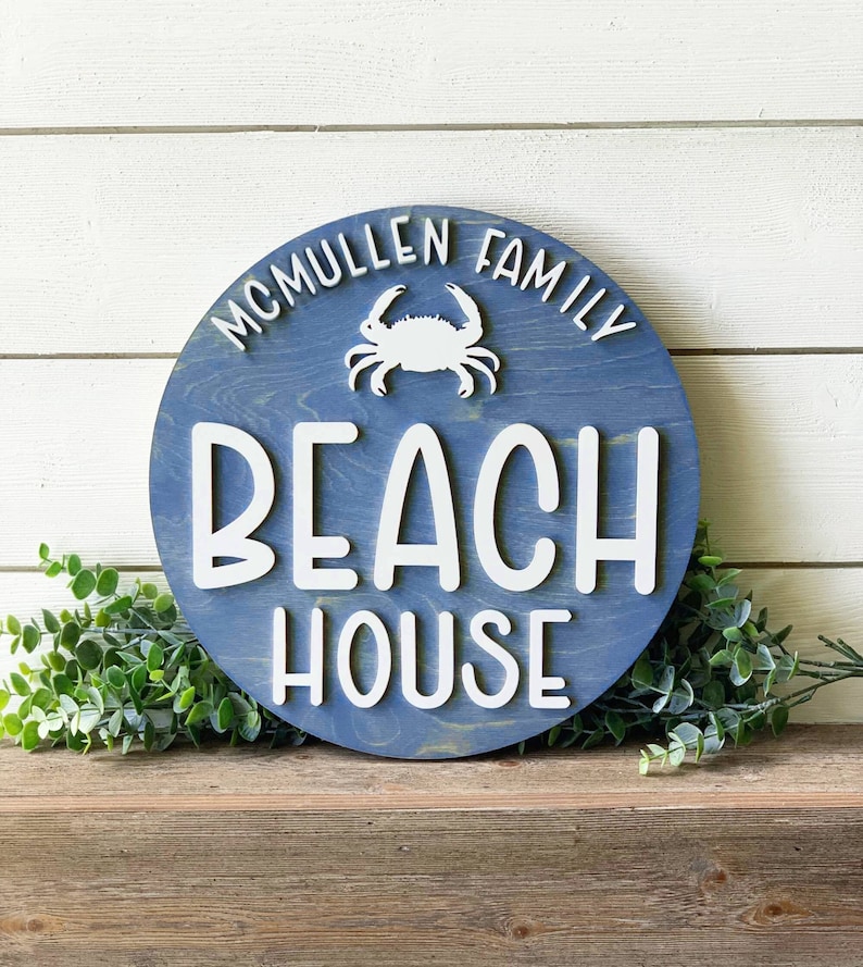 Personalized Beach House Sign Beach Sign Beach House Decor Etsy