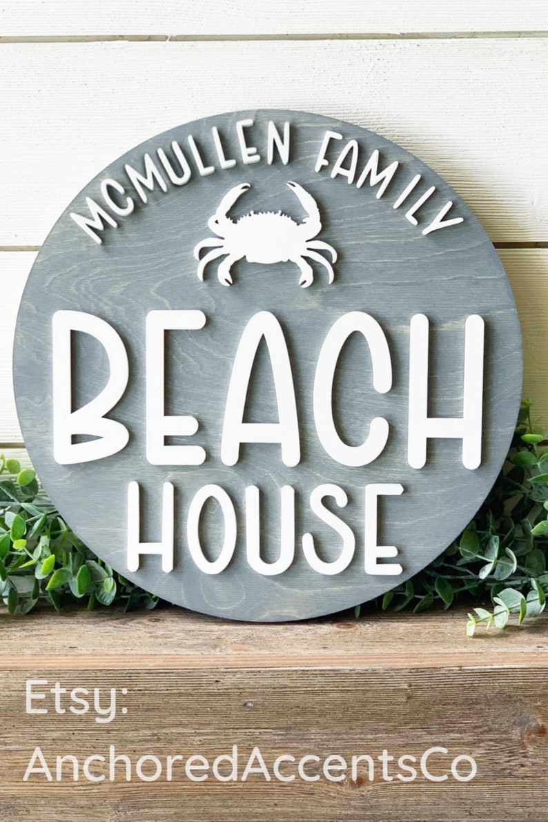 Personalized Beach House Sign, Beach Sign, Beach House Decor, Lake House Sign, Beach Decor, Beach Themed Decor, New Home Gift, Closing Gift, image 8