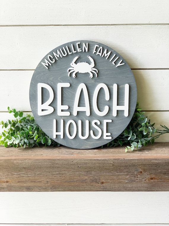 Personalized Beach House Sign, Beach Sign, Beach House Decor, Lake House Sign, Beach Decor, Beach Themed Decor, New Home Gift, Closing Gift