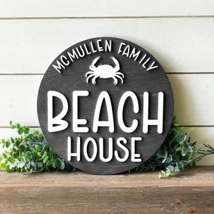 Personalized Beach House Sign, Beach Sign, Beach House Decor, Lake House Sign, Beach Decor, Beach Themed Decor, New Home Gift, Closing Gift, Black