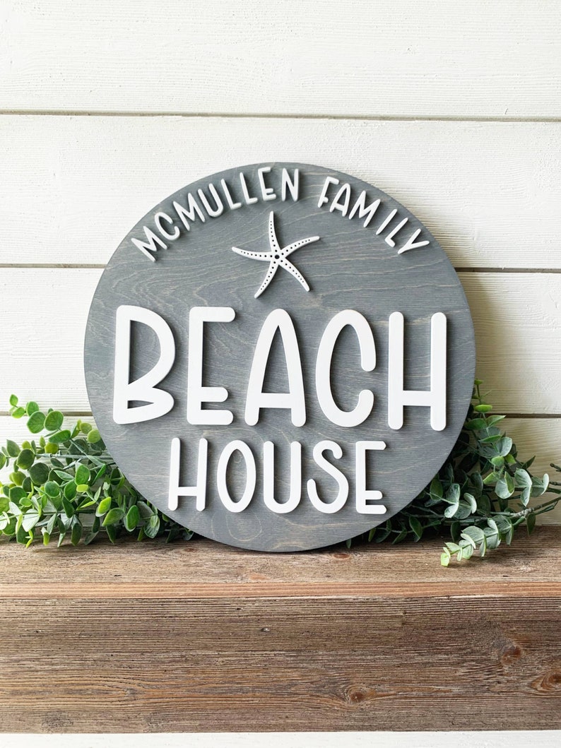 Personalized Beach House Sign, Beach Sign, Beach House Decor, Lake House Sign, Beach Decor, Beach Themed Decor, New Home Gift, Closing Gift, image 7