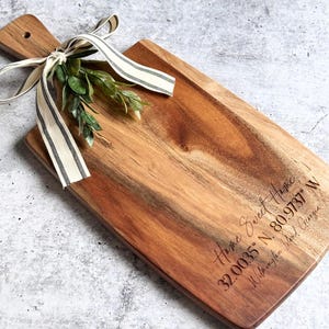 Personalized Cutting Board Home Sweet Home Engraved Realtor Gift Personalized City and State Engraved Gift Custom Engraved Charcuterie Board