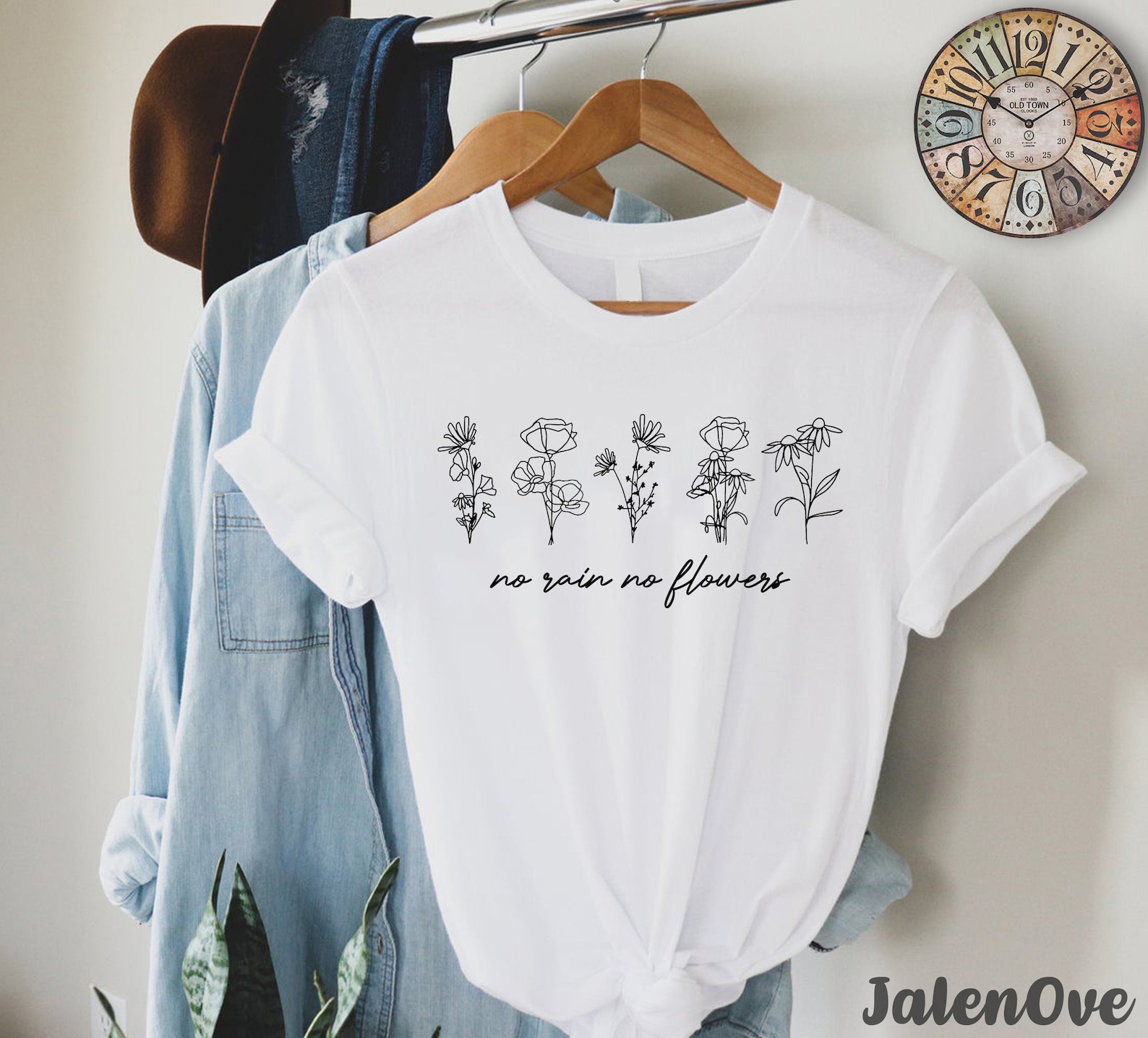 No Rain No Flowers Tshirt Motivational TShirt Etsy