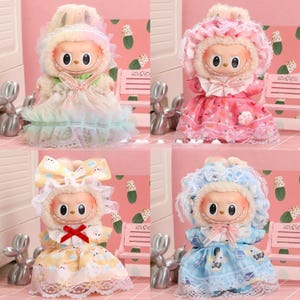 17cm Labubu 1/2/3 Gen Sitting Series Doll Clothes, Cute Party Princess Dress, Kawaii Fashion Change Costume for Vinyl Figures