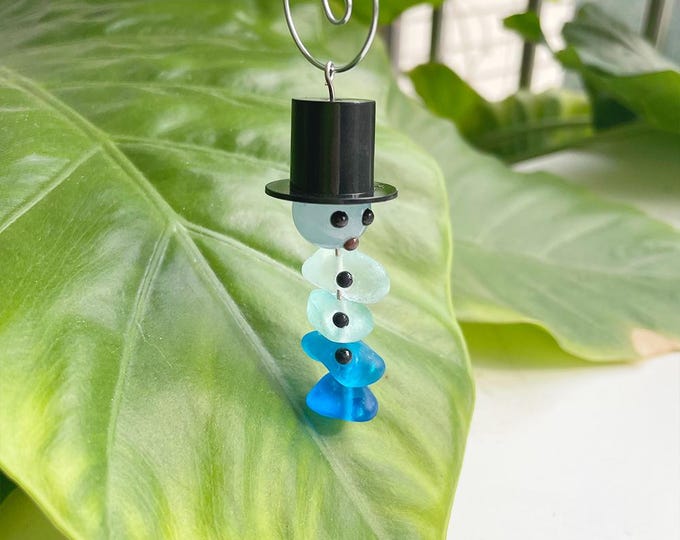 Handmade Sea Glass Christmas Gift Christmas Ornaments Coastal Holiday Decor Beach Tree Decorations