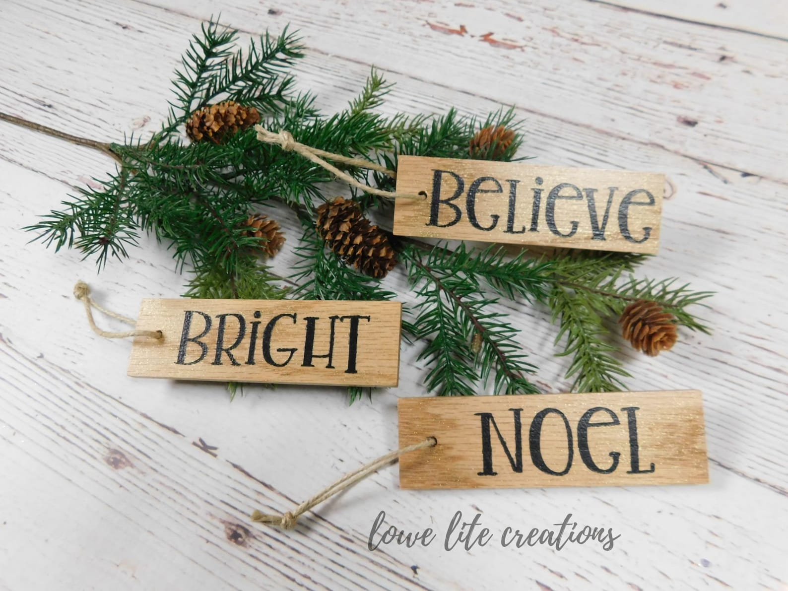 Christmas Word Ornaments Christmas Decor Tree Ornaments Etsy