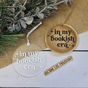 In My Bookish Era Acrylic Wood Ornaments | Book Ornament, Gift for Reader, Book Decor