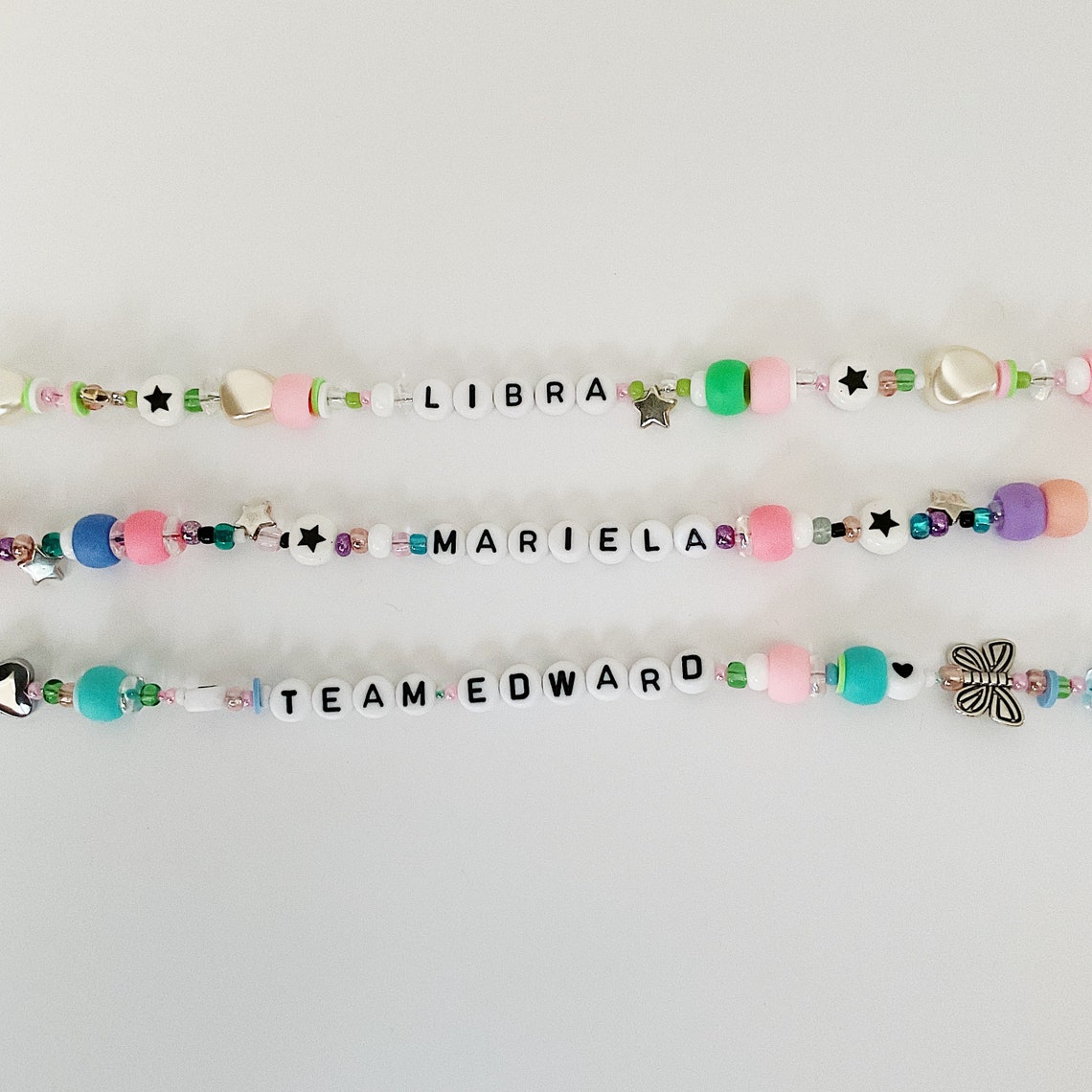 CUSTOM Beaded Necklace Beaded Name Necklace Letter Bead Etsy